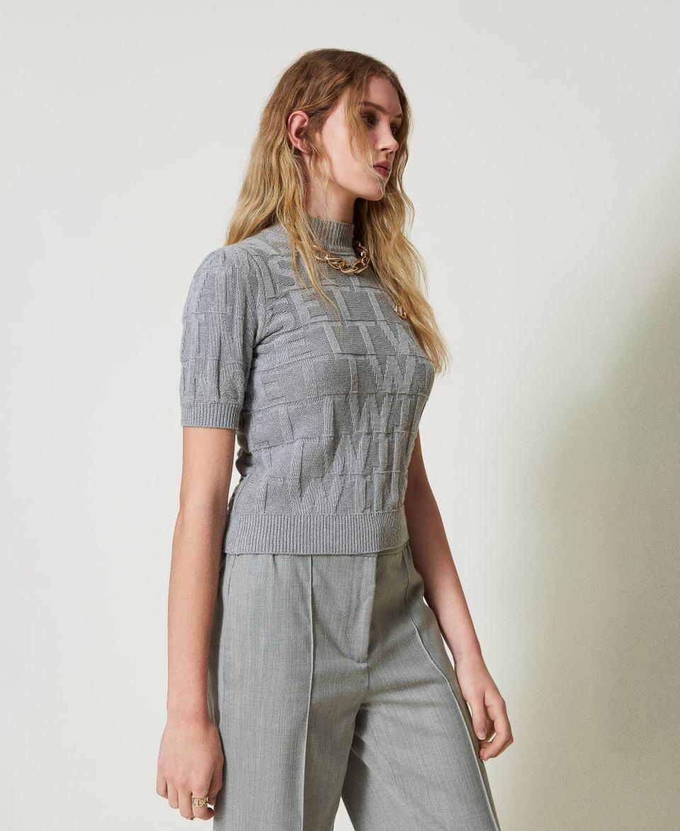 Twin Set Maglia in cotone e cashmere con logo Novità
