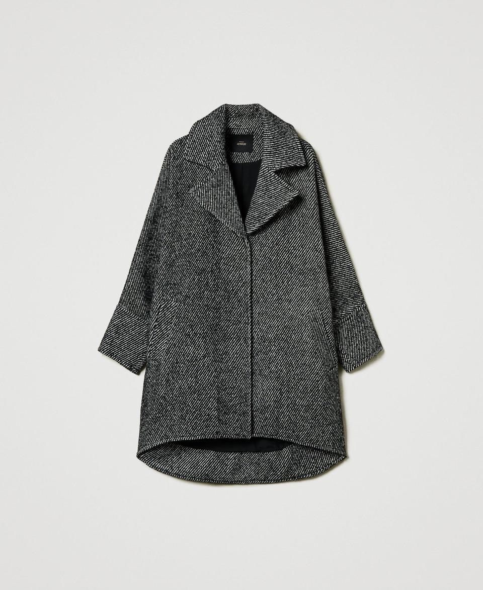 Twin Set Cappotto corto in panno bicolor Sconto