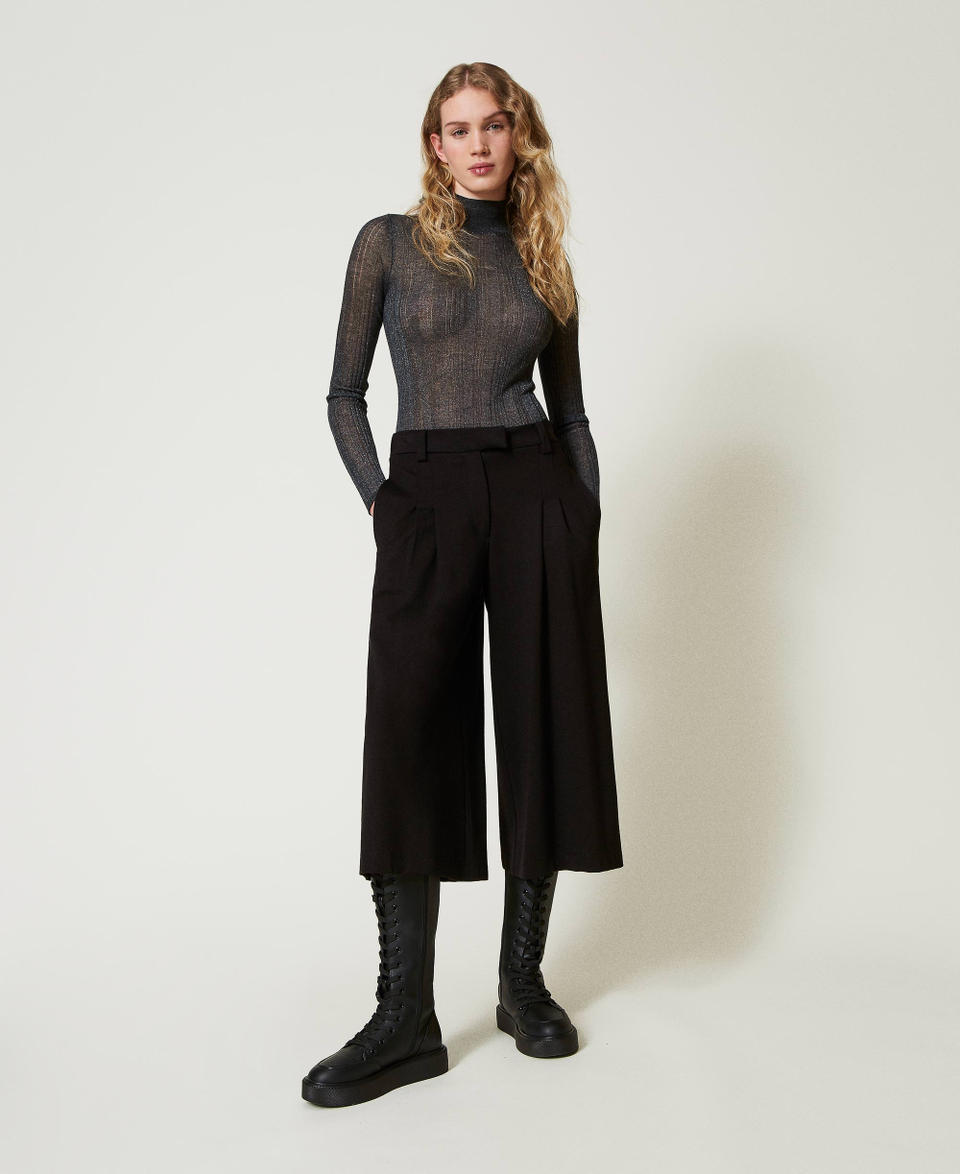 Twin Set Pantaloni cropped a vita alta Offerta