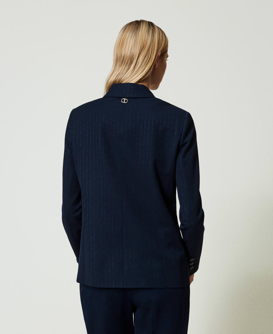 Twin Set Giacca blazer gessata lurex Outlet