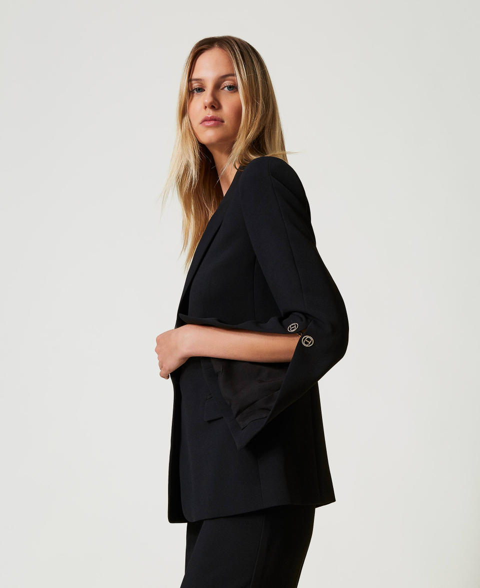 Twin Set Giacca blazer in crêpe cady con gemelli In Vendita