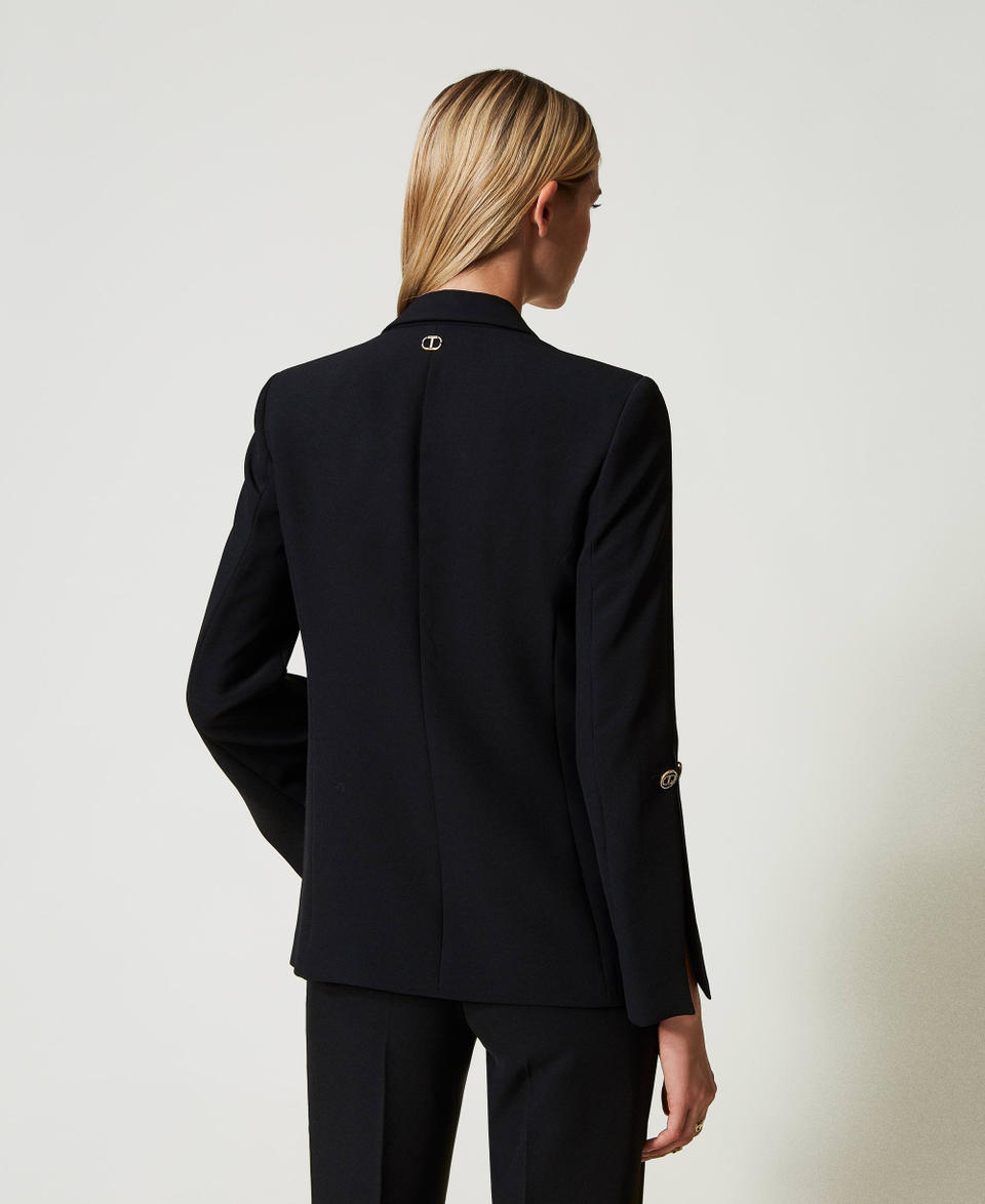 Twin Set Giacca blazer in crêpe cady con gemelli In Vendita