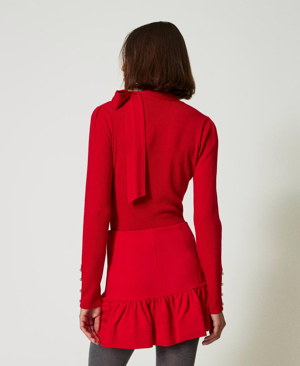 Twin Set Maglia lupetto con fiocco e ricamo Vendita Calda