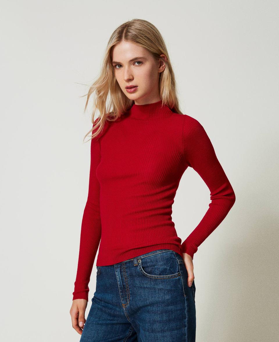 Twin Set Maglia lupetto seamless in lana Vendita Economica