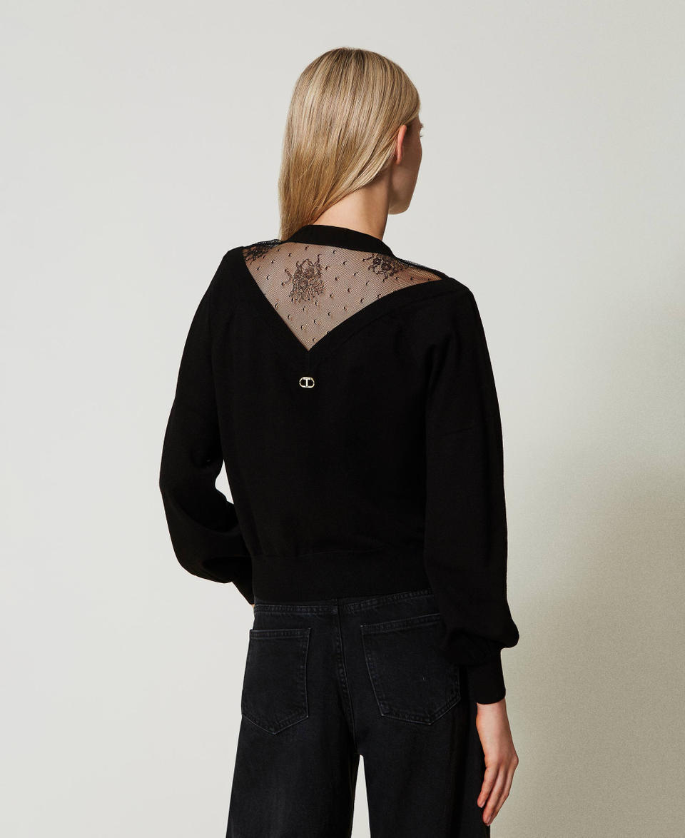 Twin Set Maglia con pizzo e fiocco I Più Venduti
