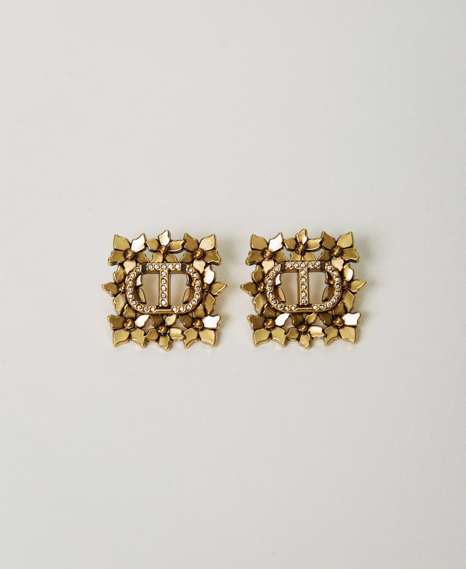 Twin Set Orecchini Oval T con motivo floreale In Saldo