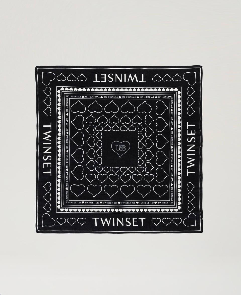 Twin Set Kefiah con stampa logo e cuori Italy