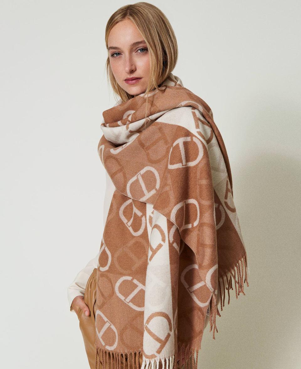 Twin Set Stola in panno jacquard con Oval T Italia