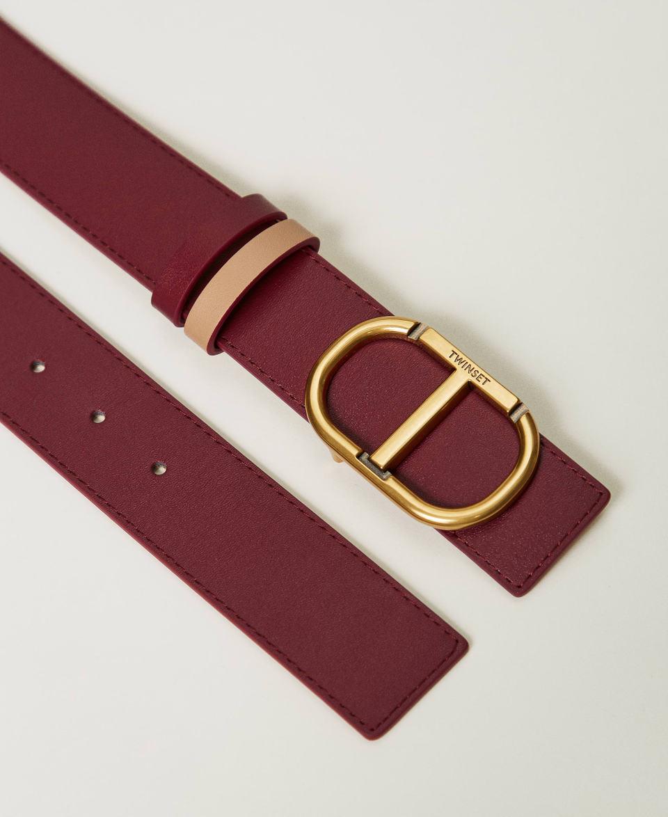 Twin Set Cintura reversibile in pelle con Oval T Qualità