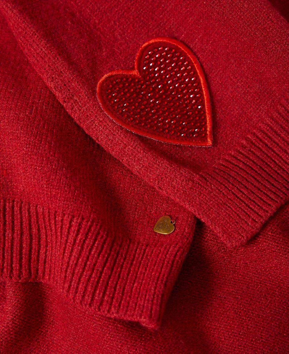Twin Set Sciarpa in maglia con patch a cuore Vendita