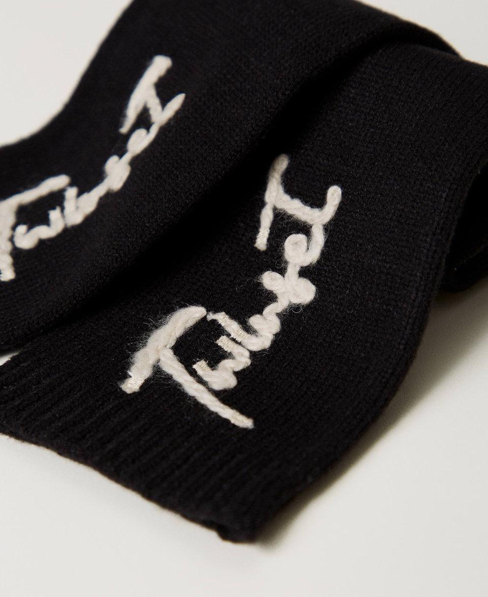 Twin Set Guanti in maglia con ricamo logo Qualità Garantita
