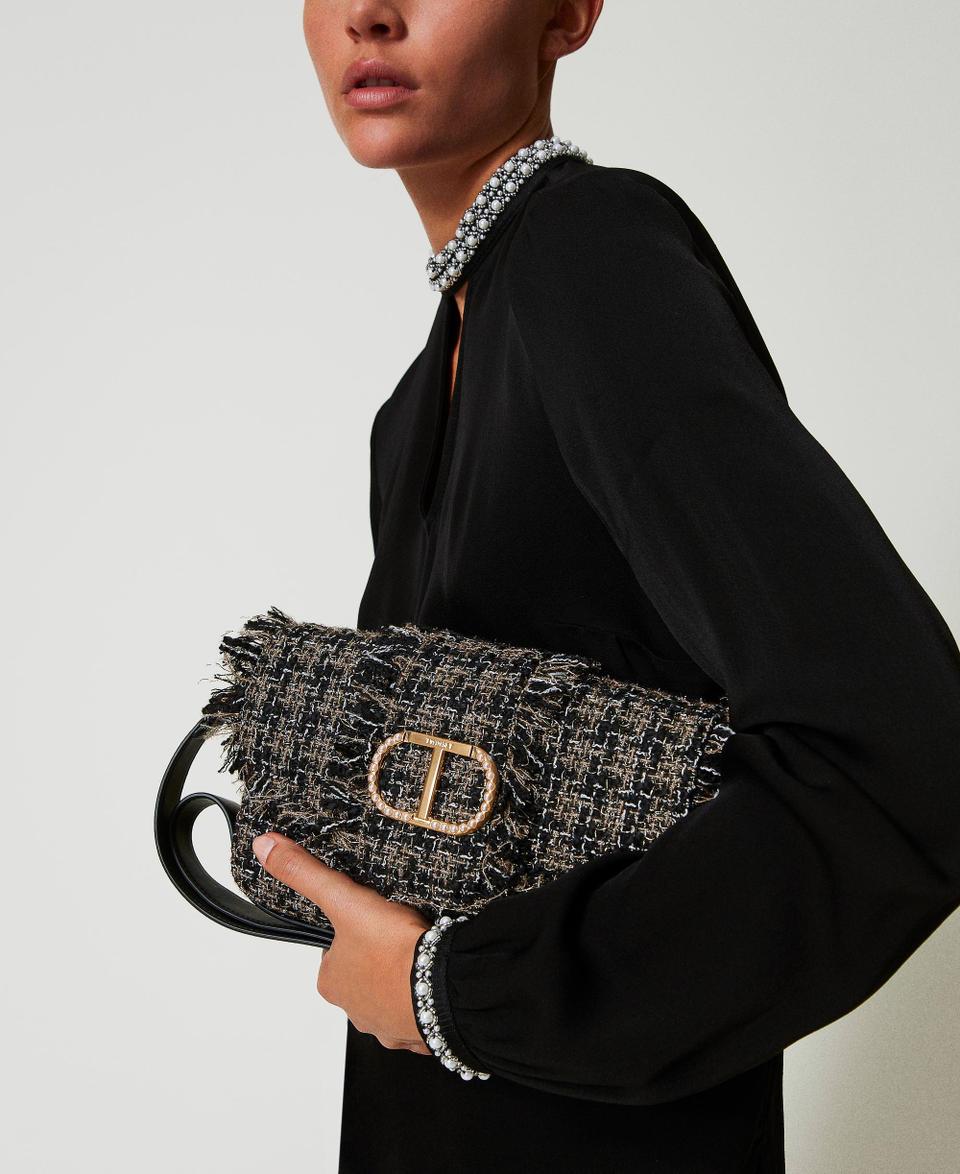Twin Set Borsa a tracolla 'Amie' media in tweed Prezzo Ridotto