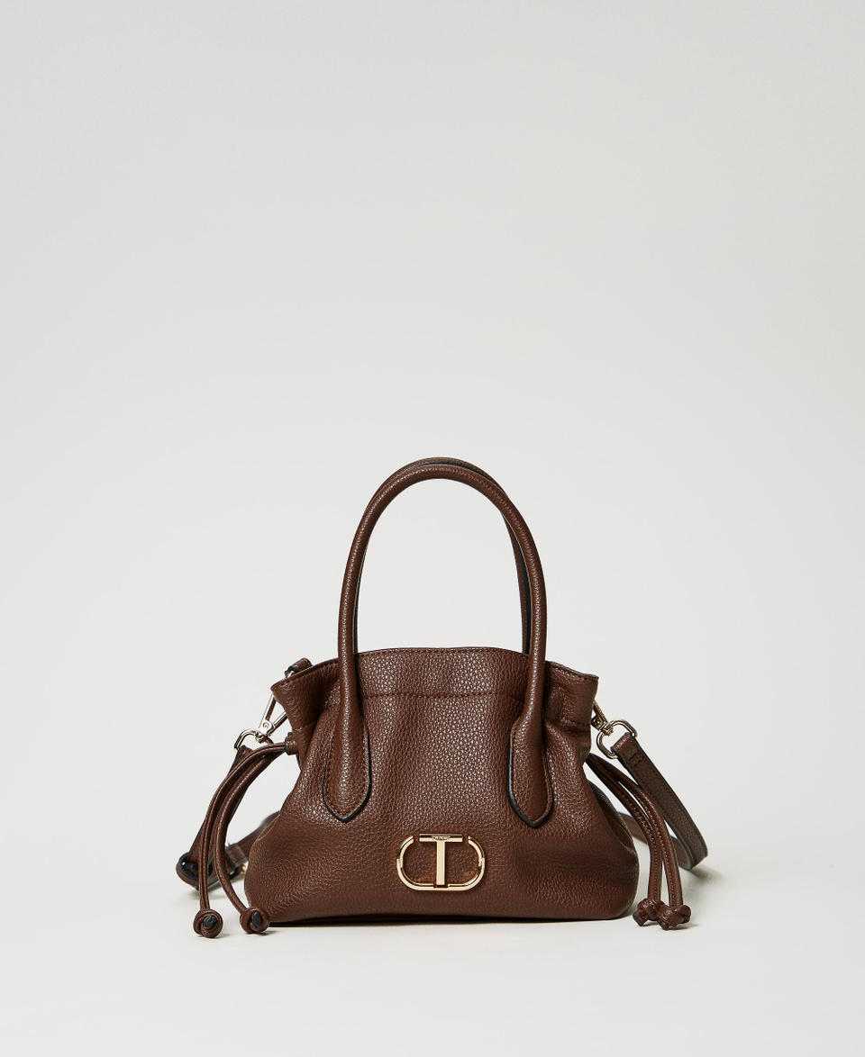 Twin Set Borsa a tracolla con Oval T e coulisse In Vendita