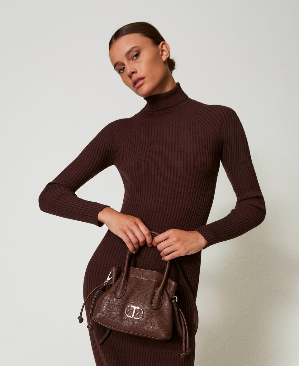 Twin Set Borsa a tracolla con Oval T e coulisse In Vendita