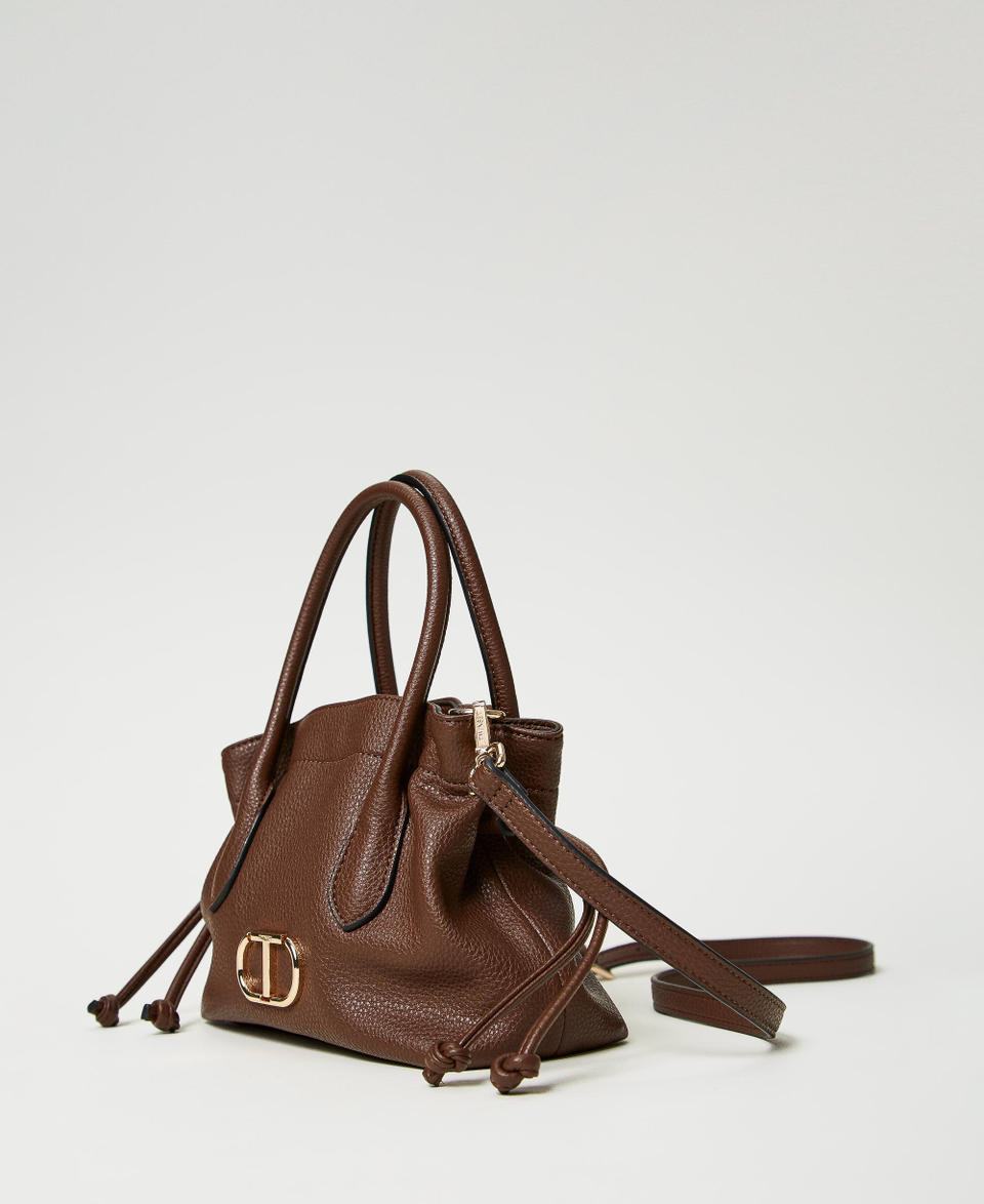 Twin Set Borsa a tracolla con Oval T e coulisse In Vendita