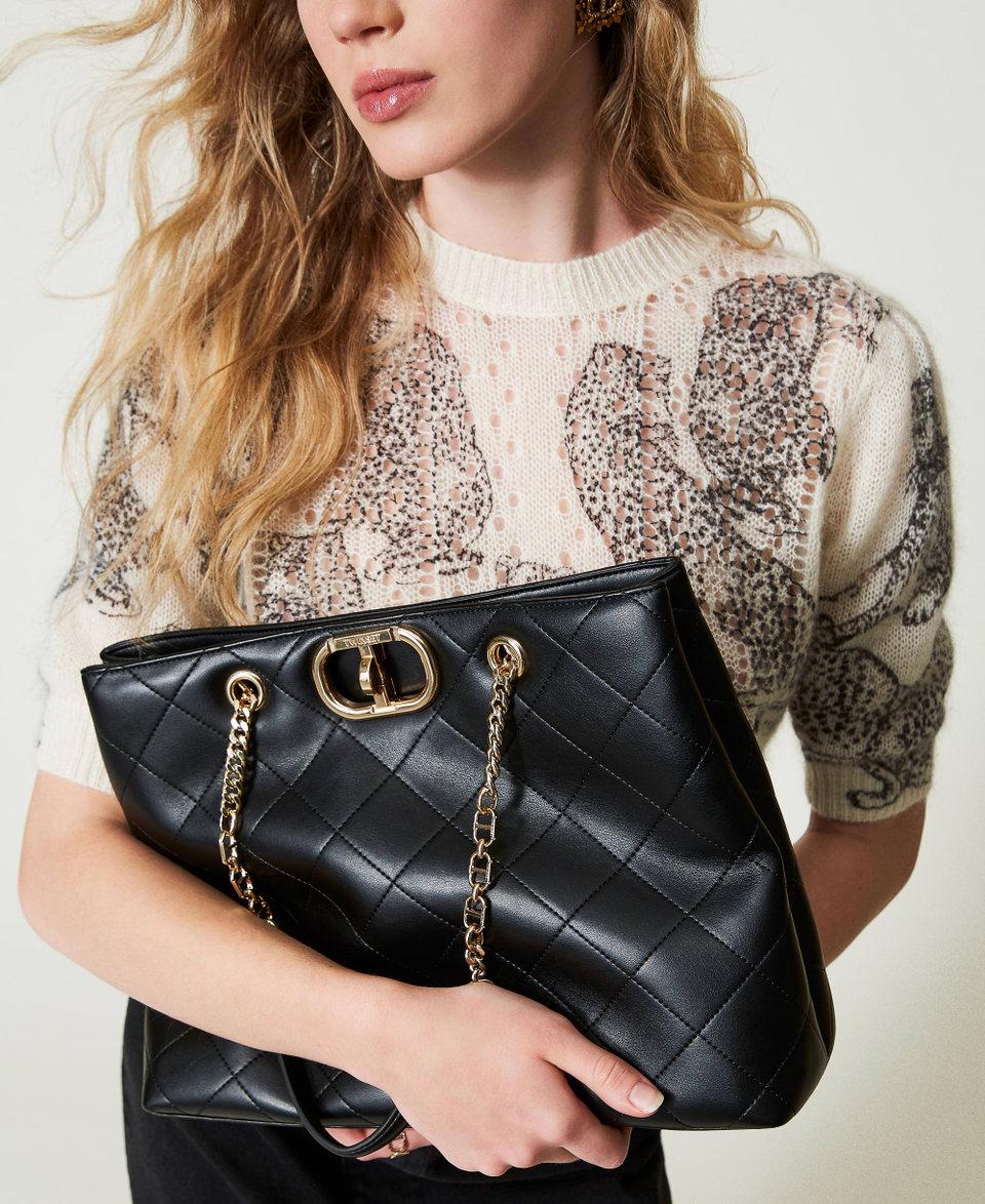 Twin Set Borsa shopper con chiusura Oval T Hotsell