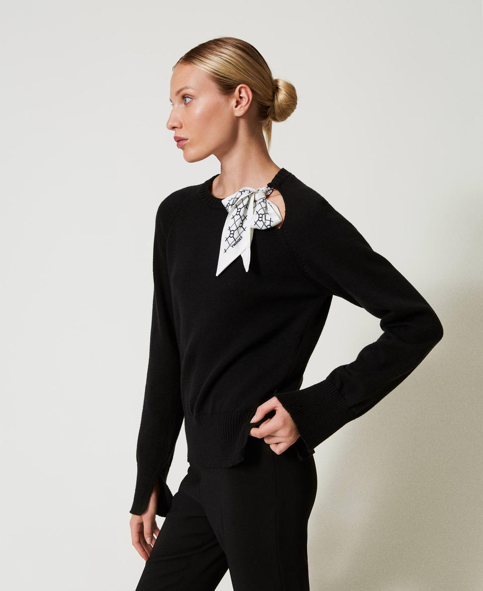 Twin Set Maglia con foulard logato Moda