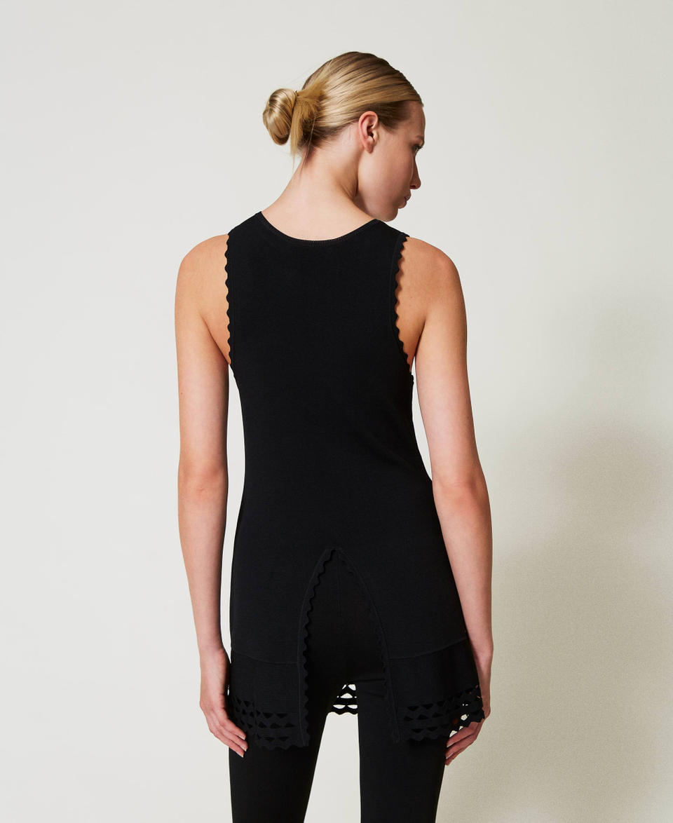 Twin Set Top doppio uso in maglia con trafori Italy