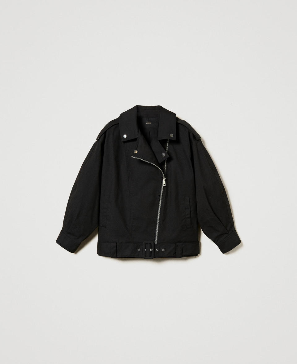 Twin Set Giacca chiodo over con cintura Negozi Online