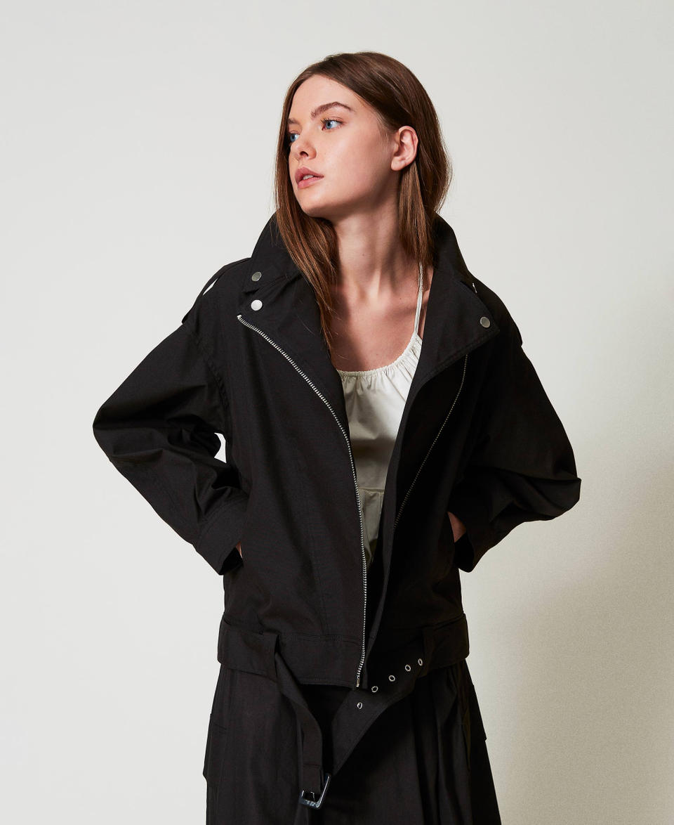 Twin Set Giacca chiodo over con cintura Negozi Online