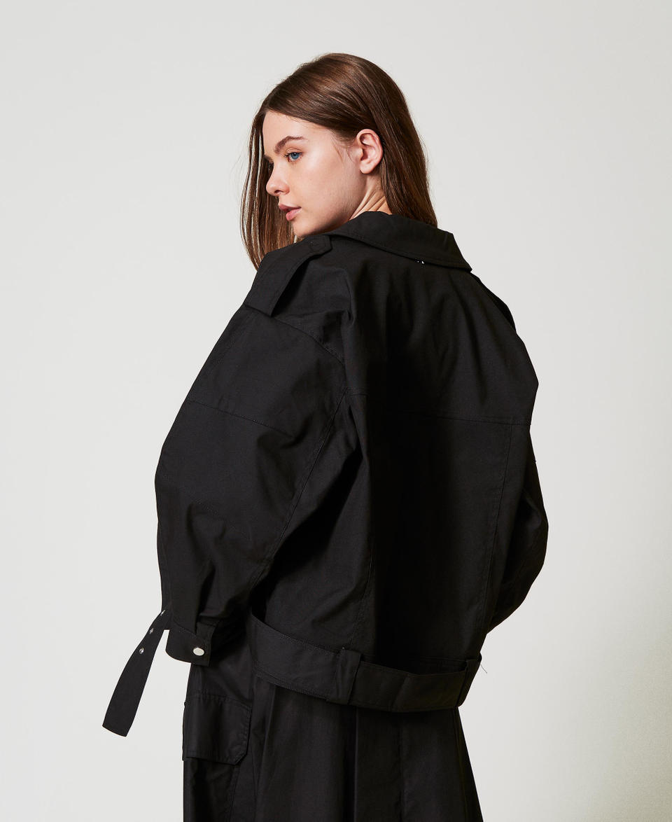 Twin Set Giacca chiodo over con cintura Negozi Online