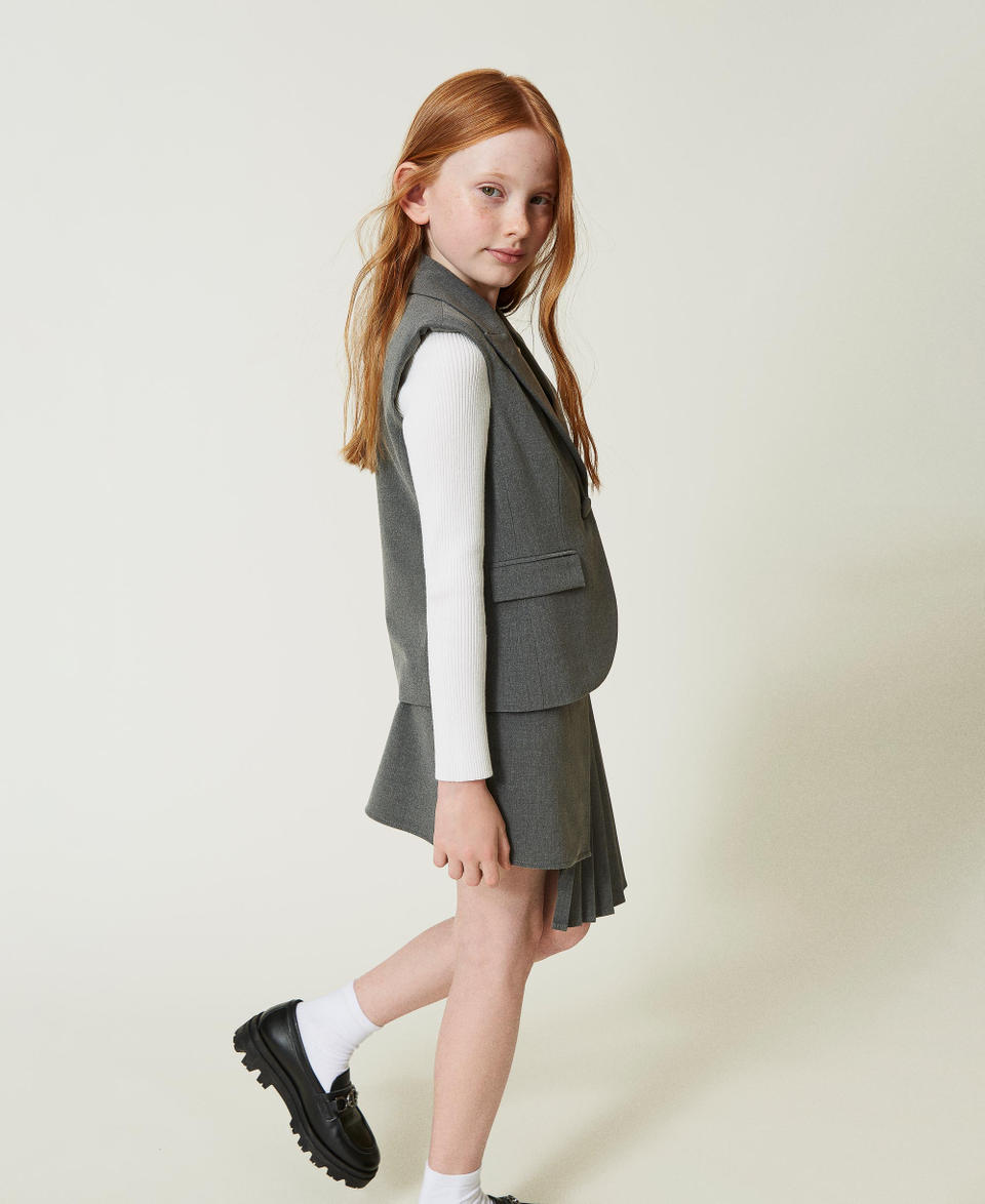 Twin Set Gilet monopetto in flanella Acquista Ora