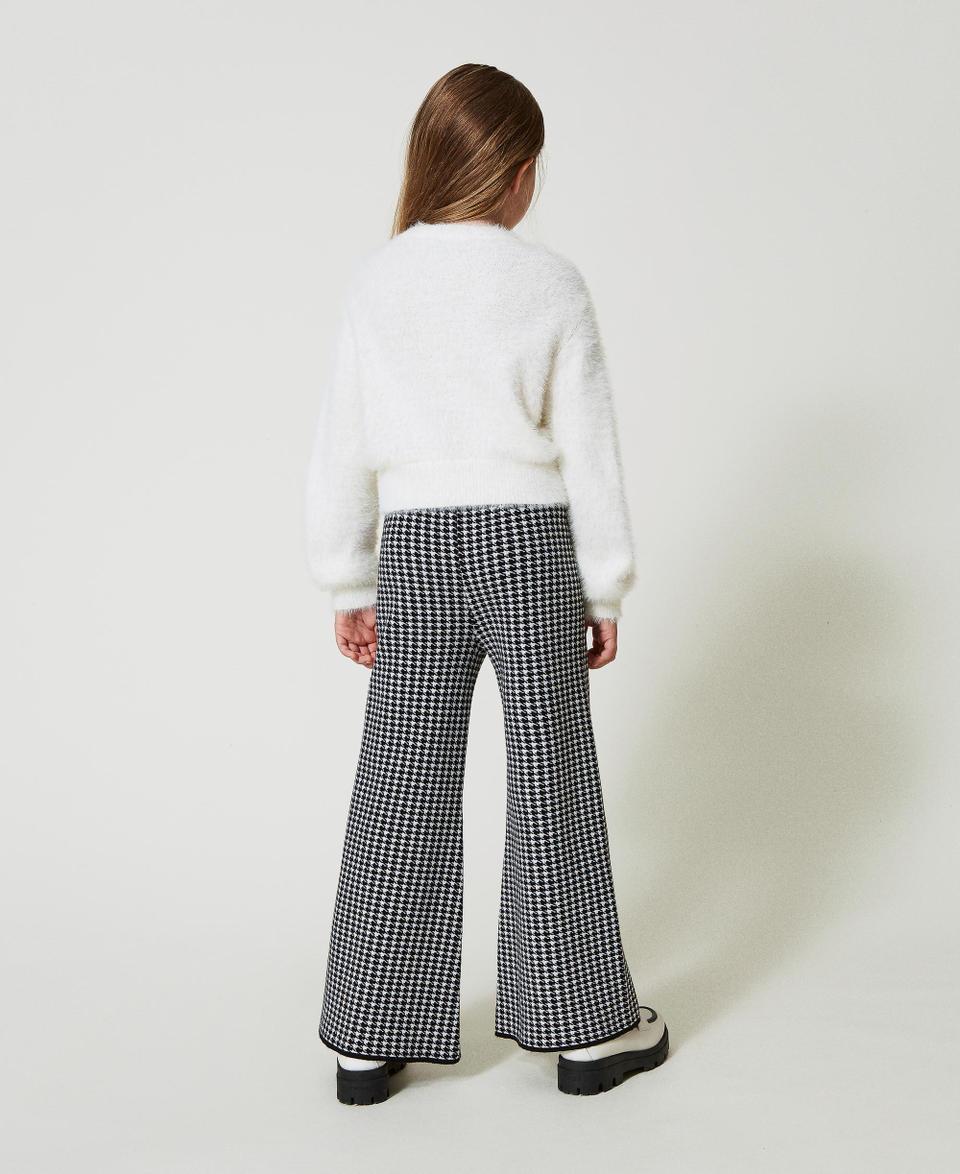 Twin Set Pantaloni in maglia jacquard pied de poule Sottocosto
