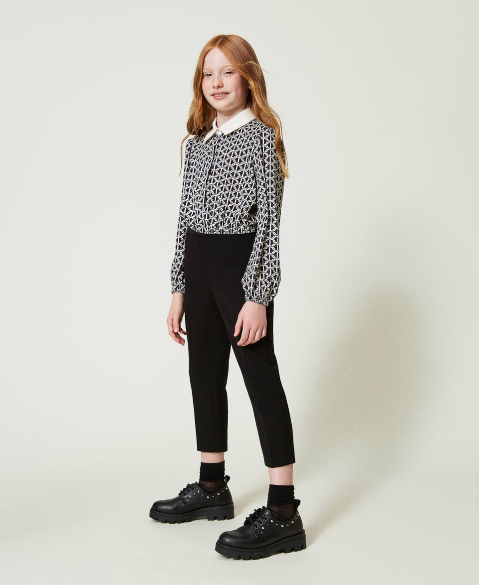 Twin Set Pantaloni a sigaretta in flanella Sconto
