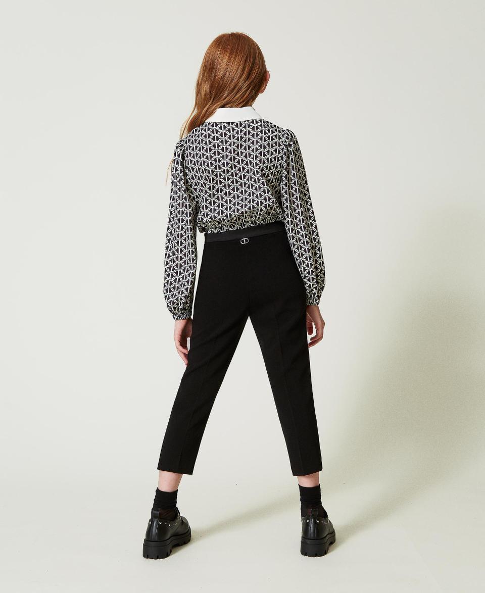 Twin Set Pantaloni a sigaretta in flanella Sconto
