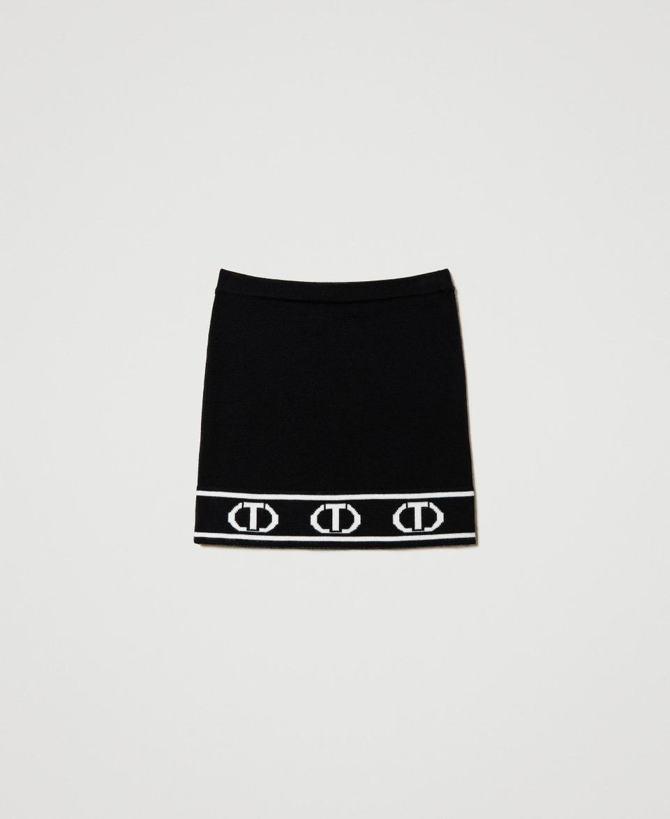 Twin Set Gonna corta in maglia con Oval T jacquard Economico
