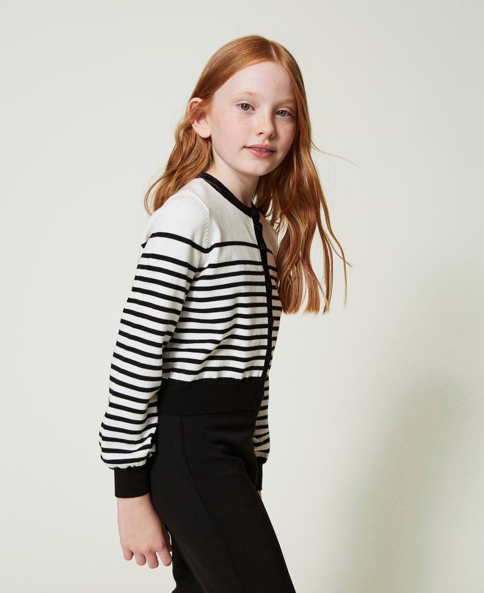 Twin Set Cardigan a righe con logo jacquard Online