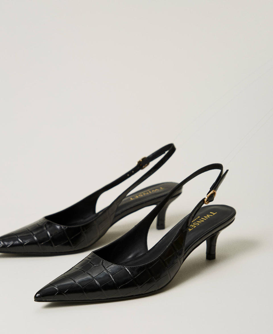 Twin Set Décolleté sling back a stampa cocco Vendita Calda