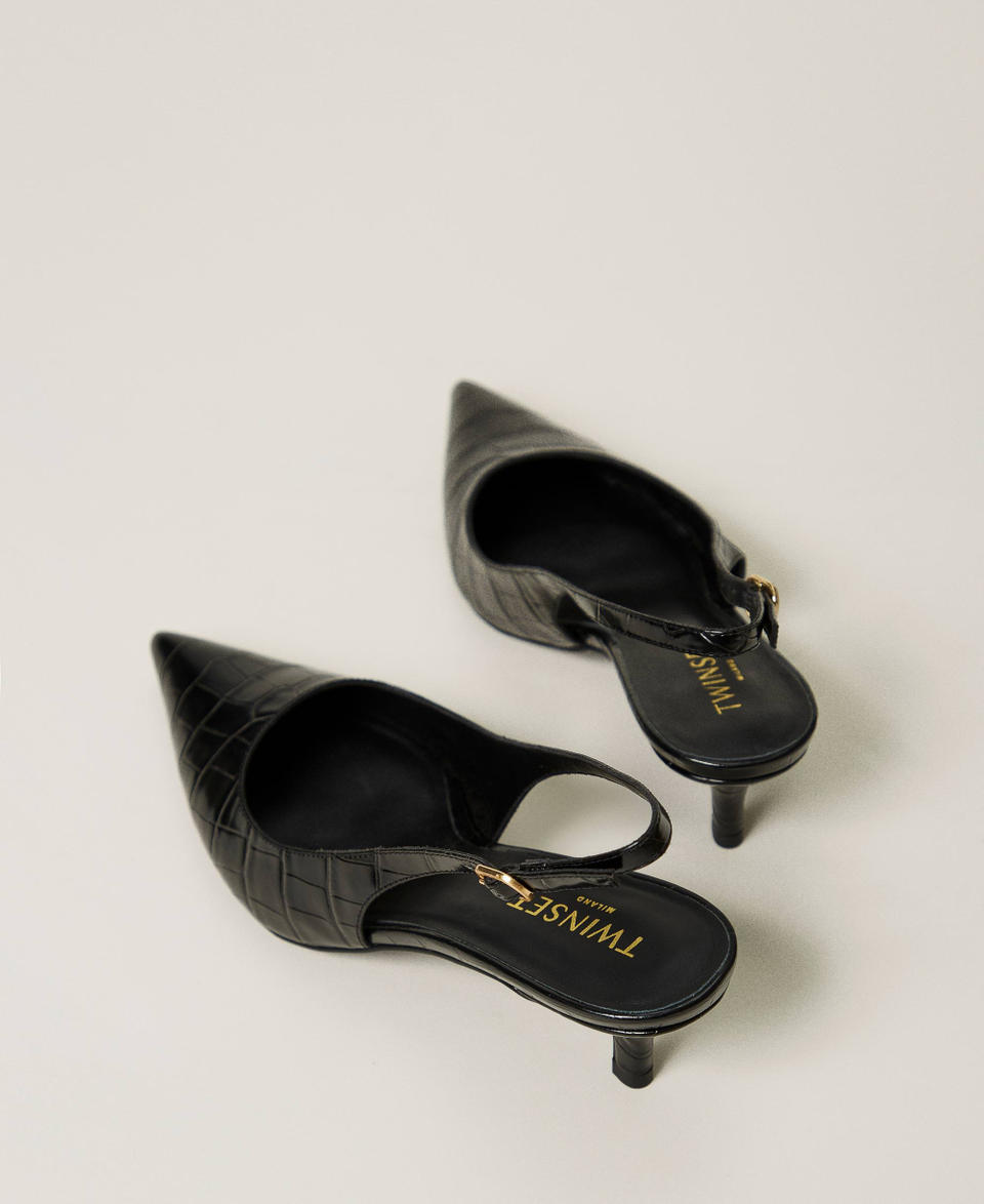 Twin Set Décolleté sling back a stampa cocco Vendita Calda
