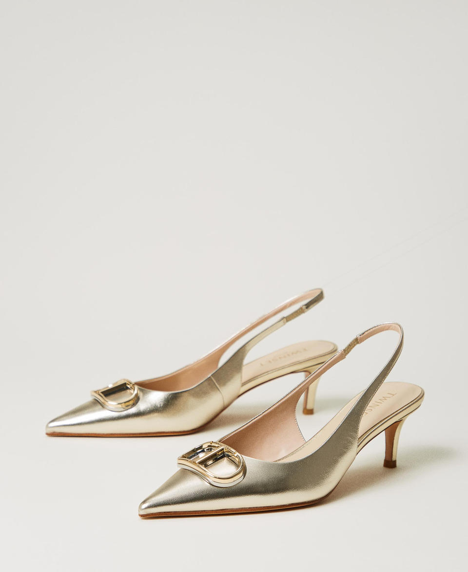 Twin Set Décolleté sling back con Oval T Italy