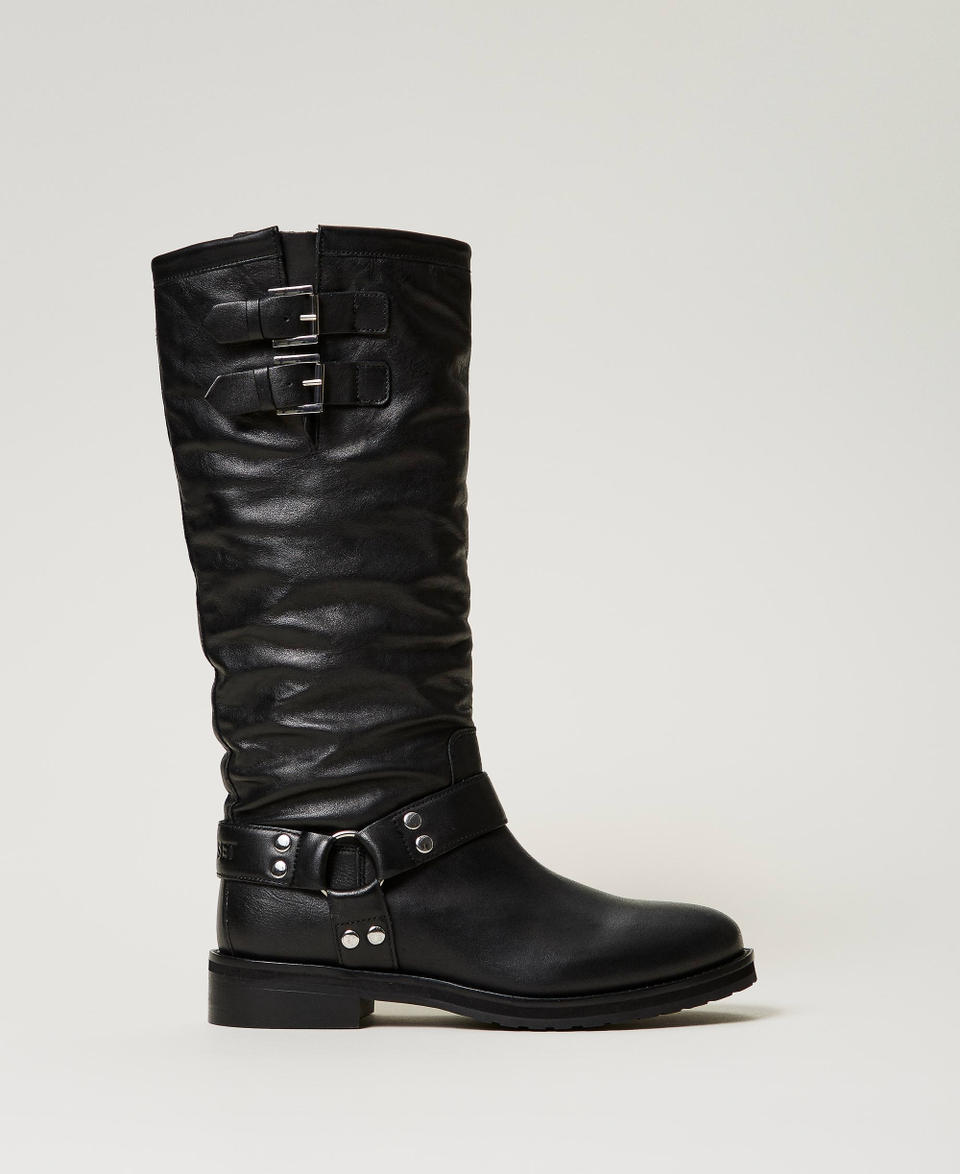 Twin Set Stivali biker 'Darcy' in pelle con cinturini Only for today