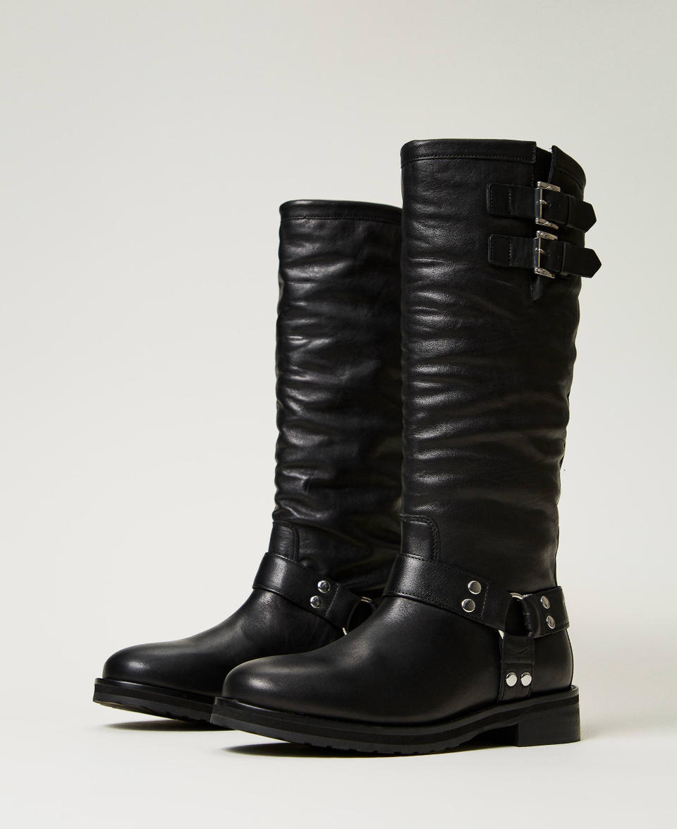 Twin Set Stivali biker 'Darcy' in pelle con cinturini Only for today