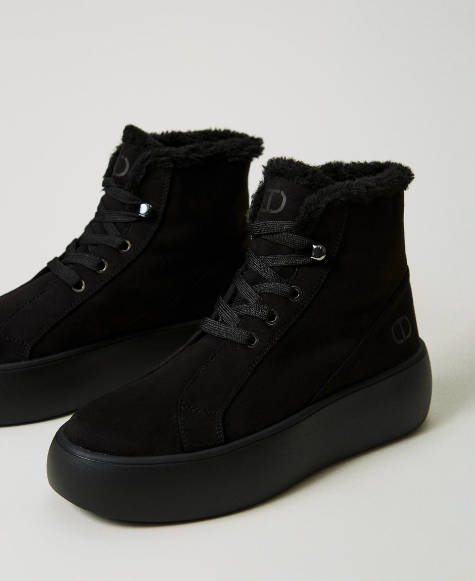 Twin Set Sneakers alta con faux fur In Linea
