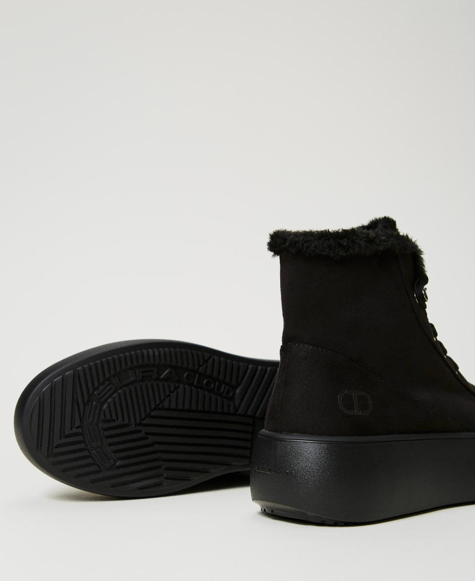Twin Set Sneakers alta con faux fur In Linea