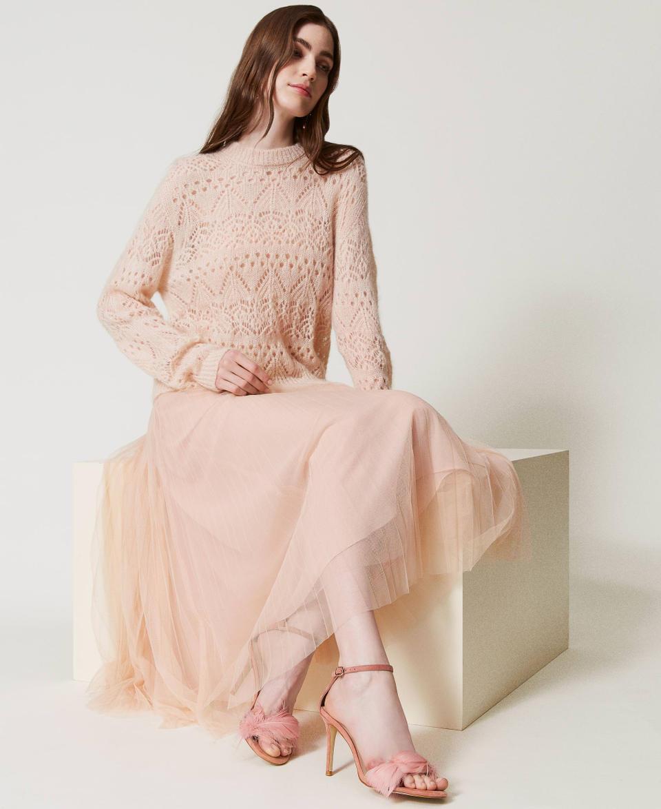 Twin Set Sandali in pelle con piume Negozi Online
