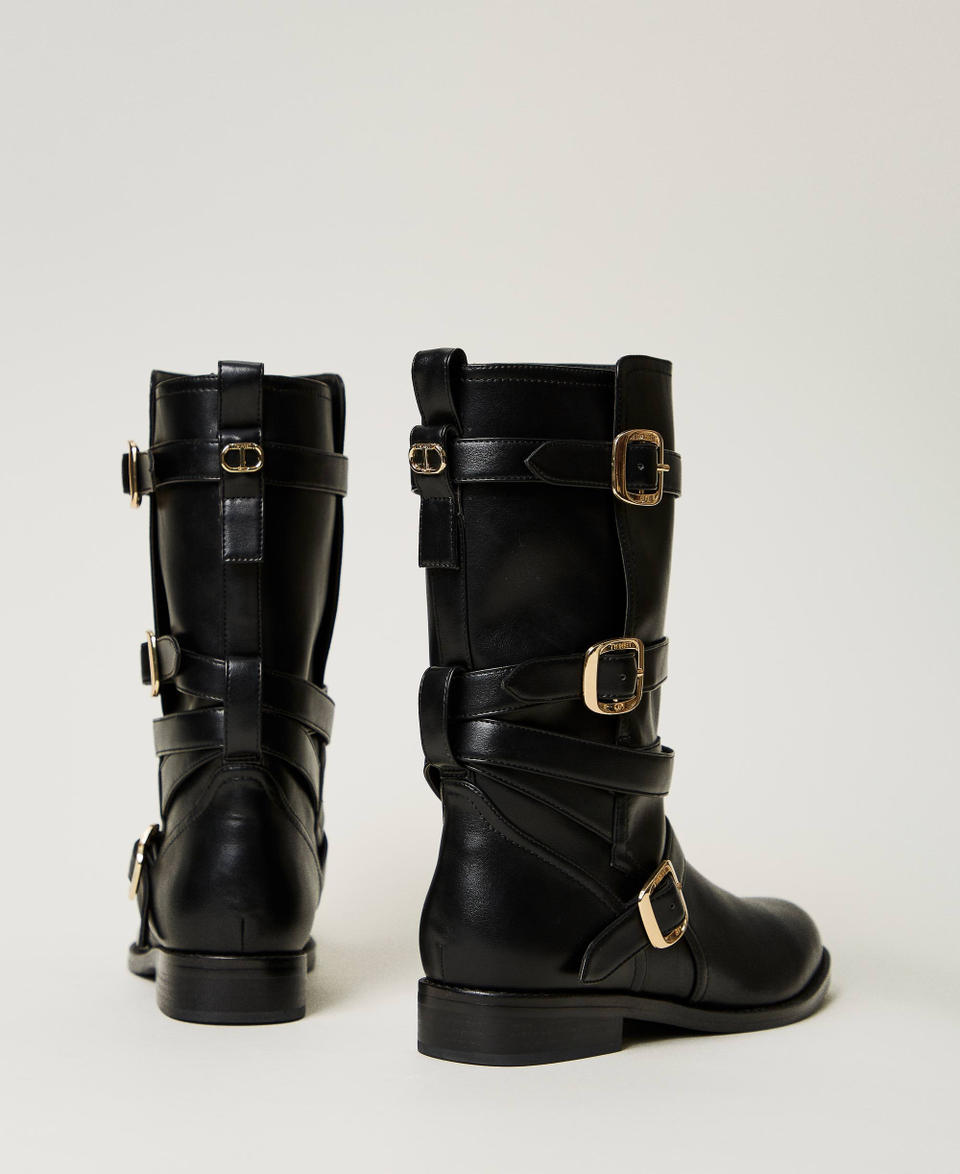 Twin Set Stivali biker con cinturini Presa