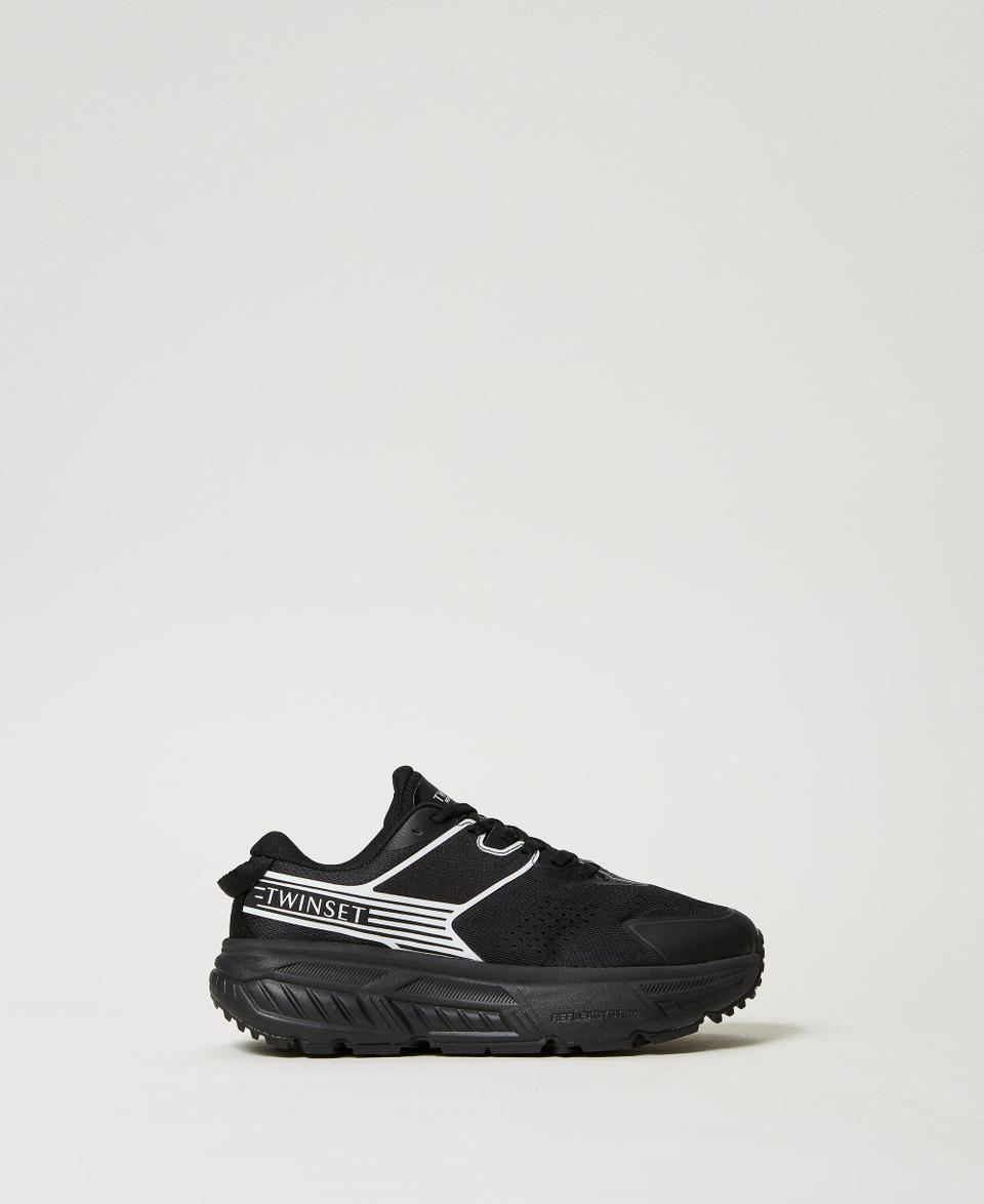 Twin Set Sneakers Fessura a righe con logo a contrasto Economico
