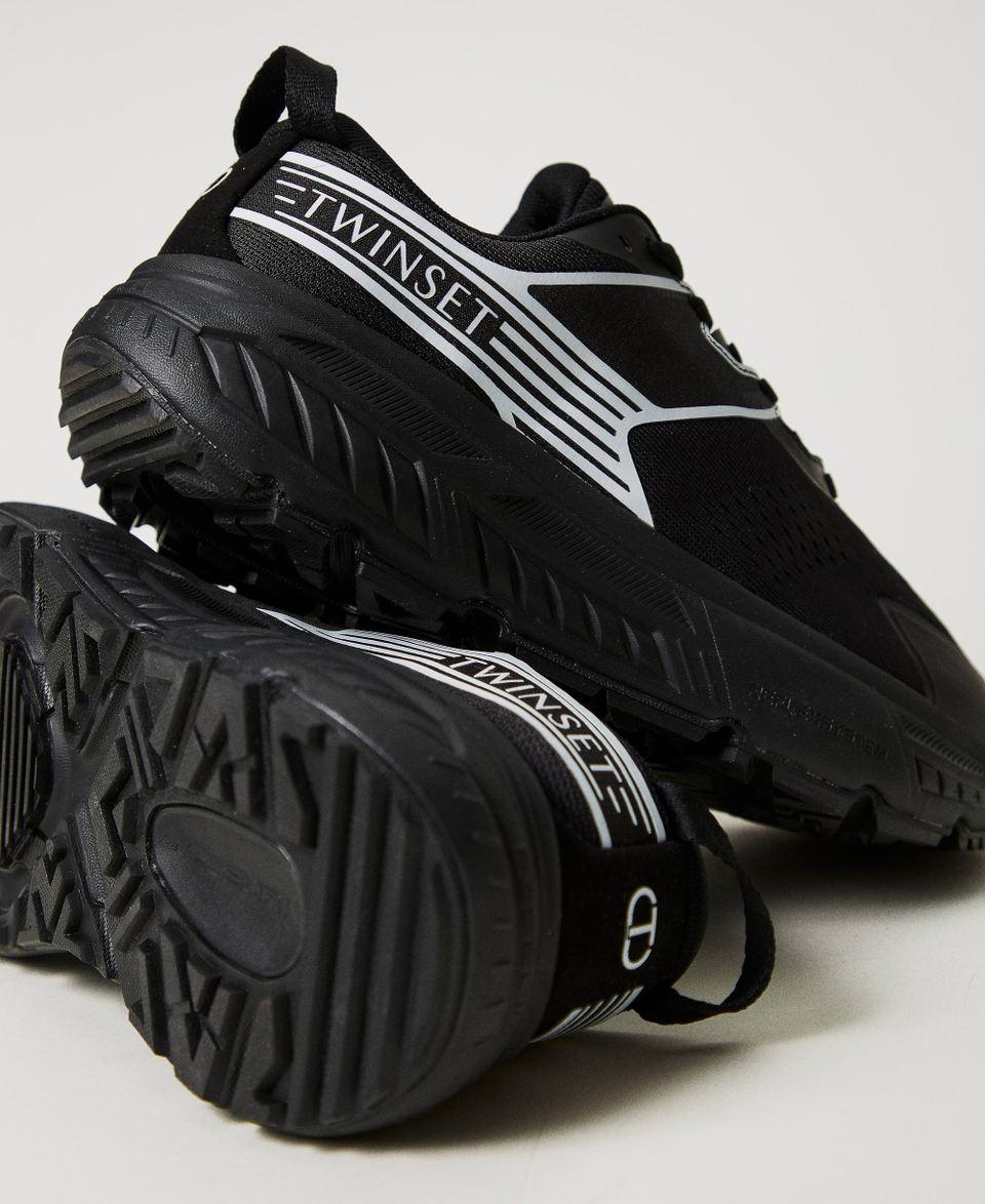 Twin Set Sneakers Fessura a righe con logo a contrasto Economico