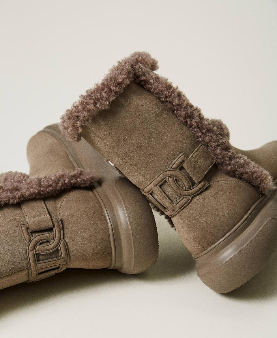 Twin Set Stivaletti con dettagli in faux fur Saldi Di Fabbrica