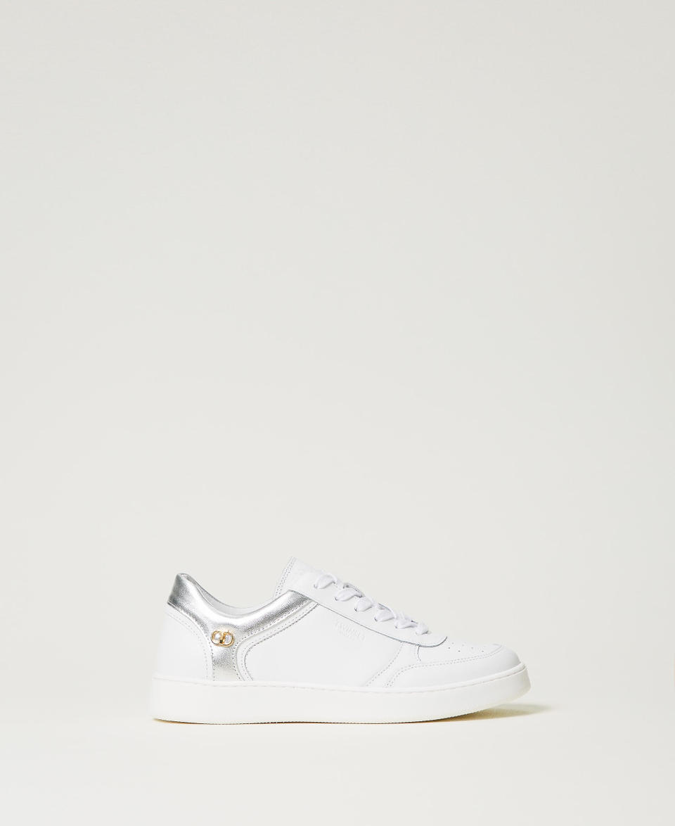 Twin Set Sneakers in pelle con inserti laminati Nuova