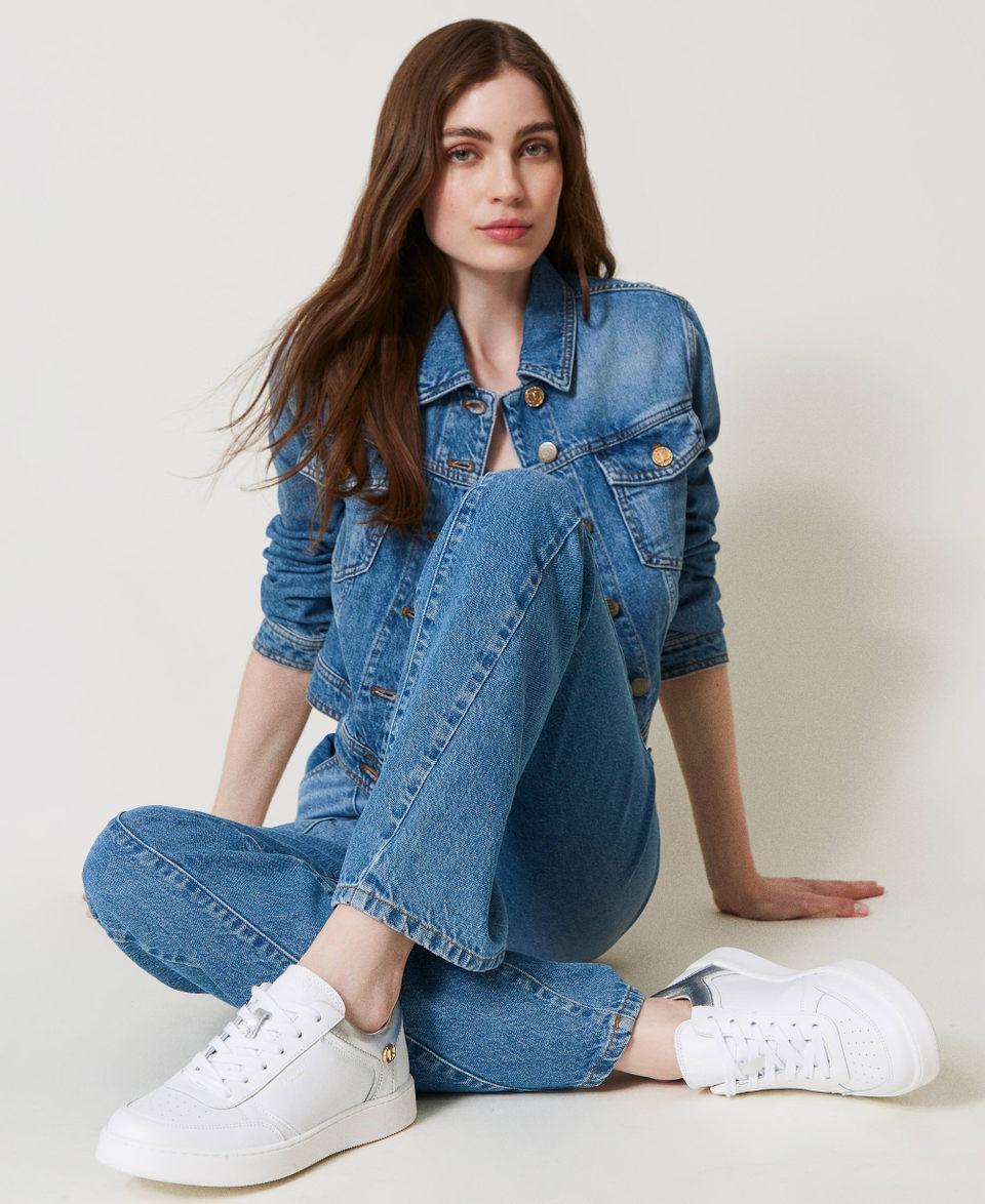 Twin Set Sneakers in pelle con inserti laminati Nuova