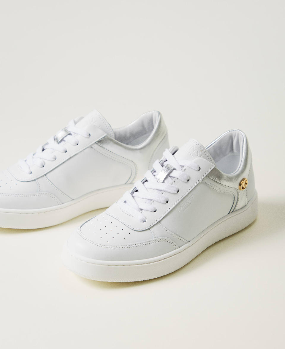 Twin Set Sneakers in pelle con inserti laminati Nuova