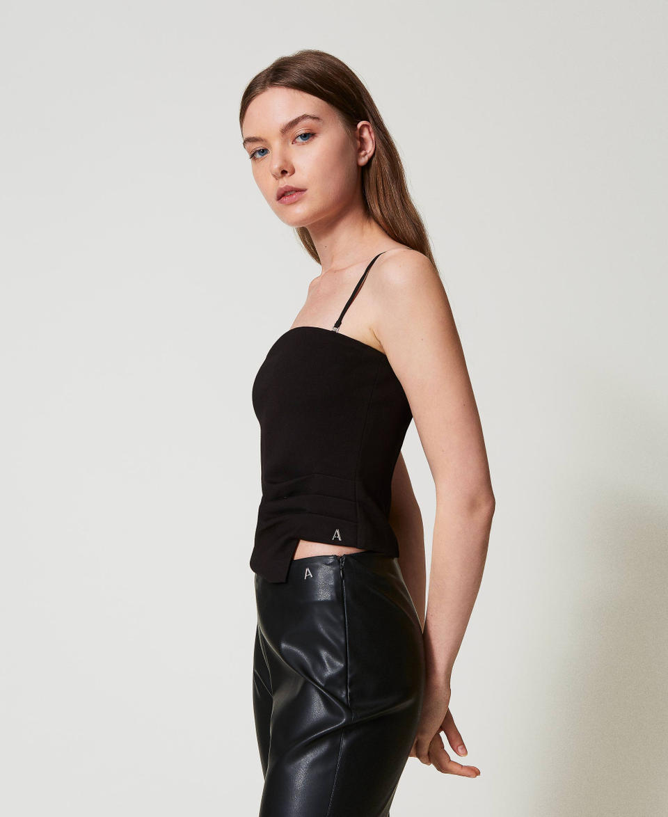 Twin Set Top fitted con drappeggio Moda