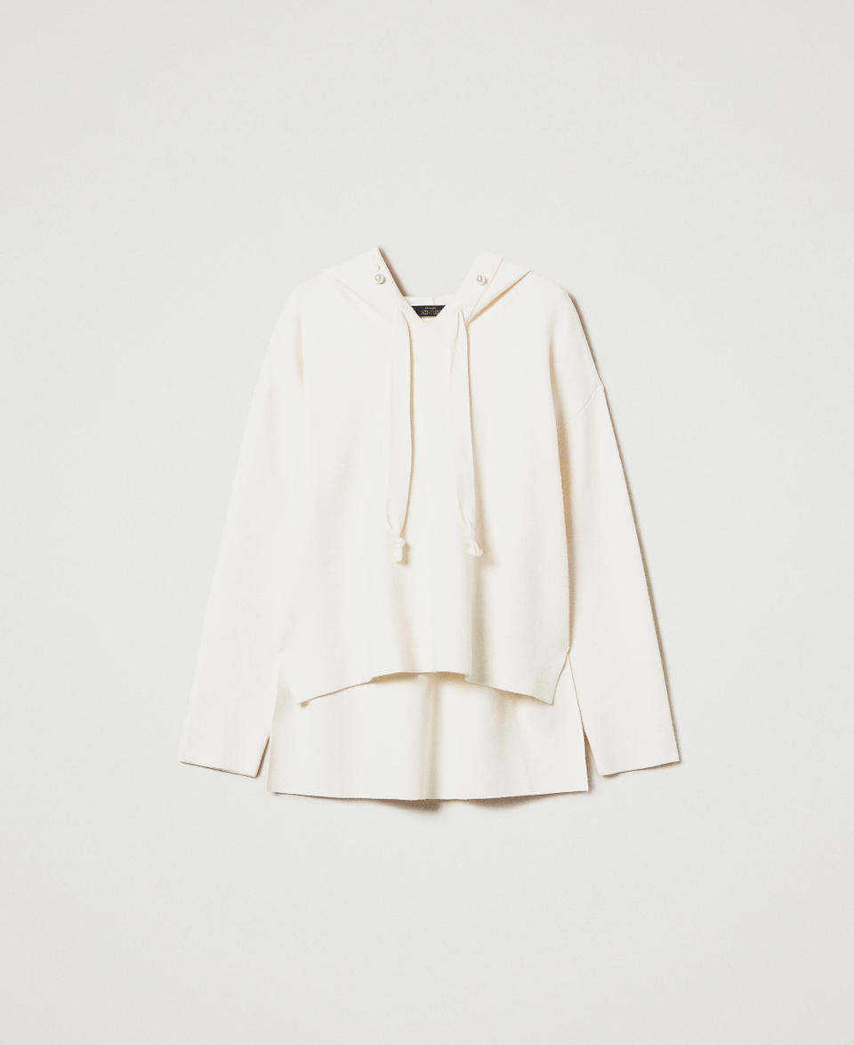 Twin Set Maglia con cappuccio e perle 2025
