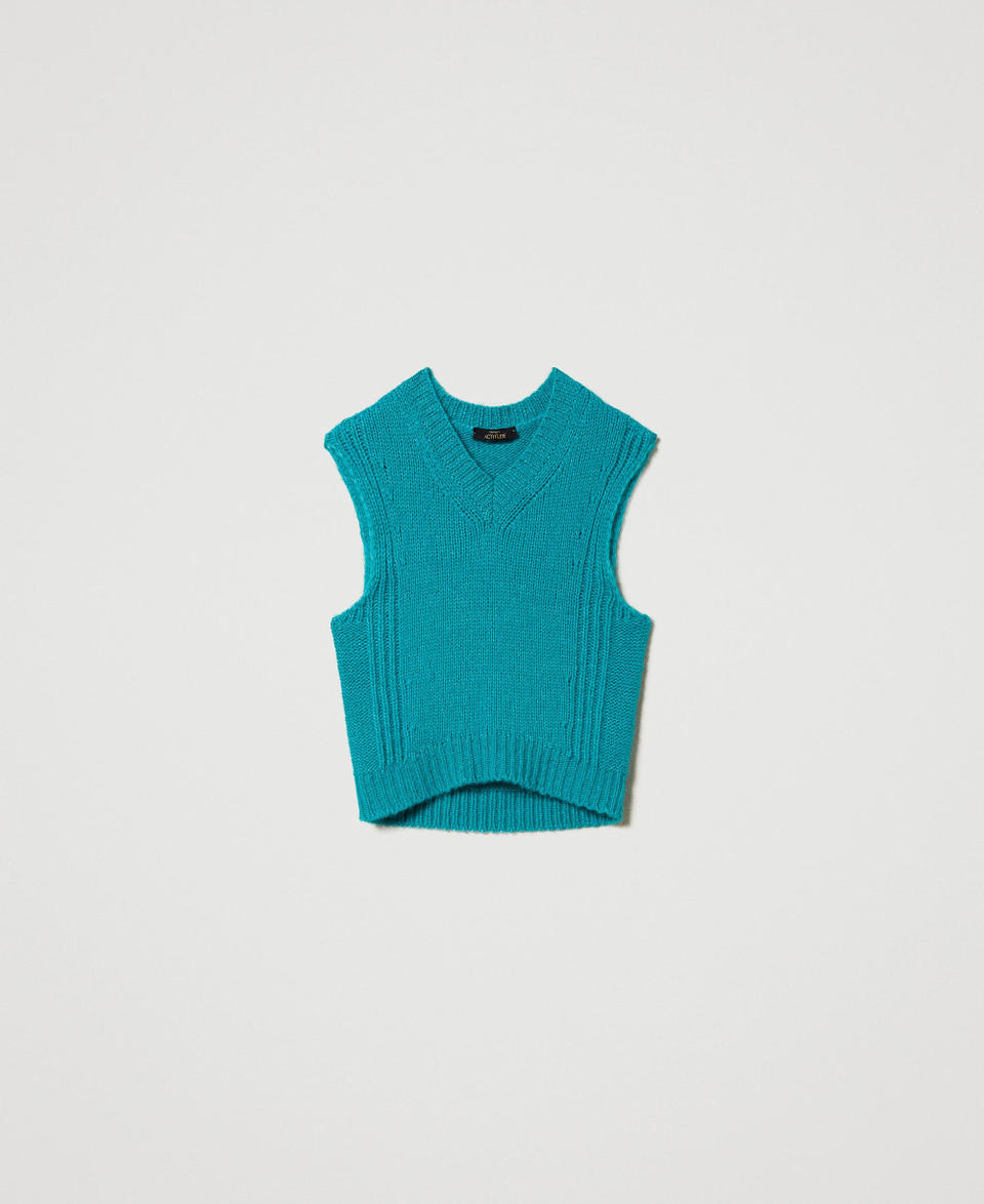 Twin Set Gilet in misto lana seamless Nuovo