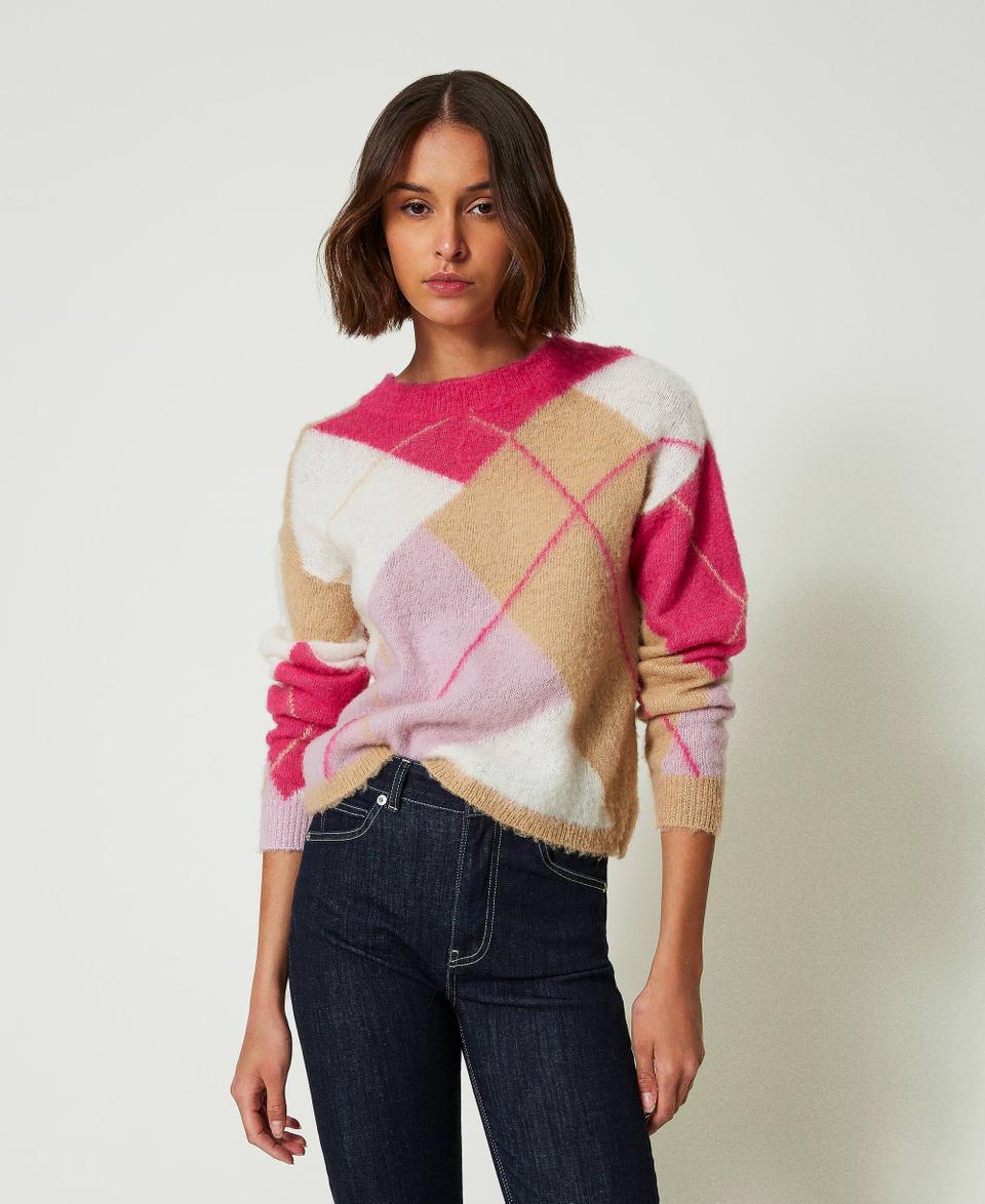 Twin Set Maglia jacquard argyle in misto lana Vendita